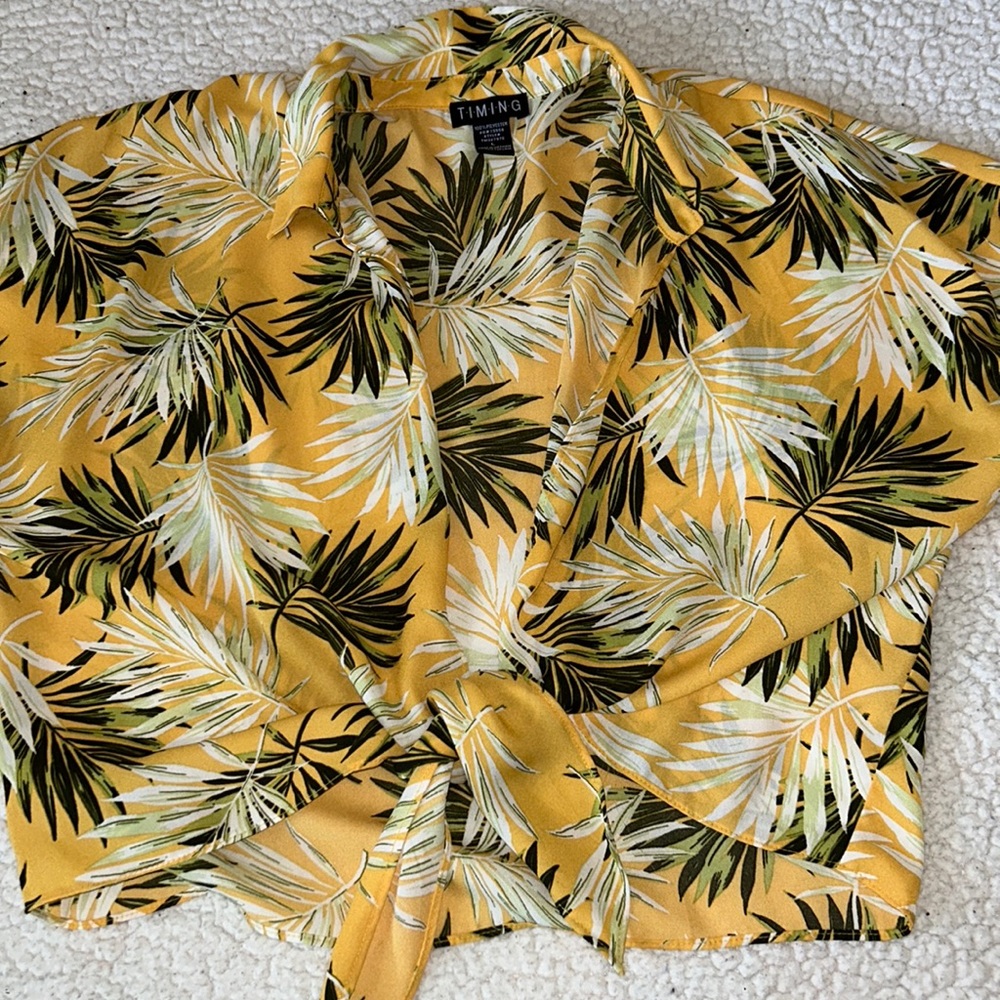 Yellow Hawaiian Tied Top